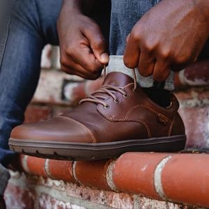 Lems Nine2Five Minimalist Leather Oxford Zero Drop Dress Shoe Mocha